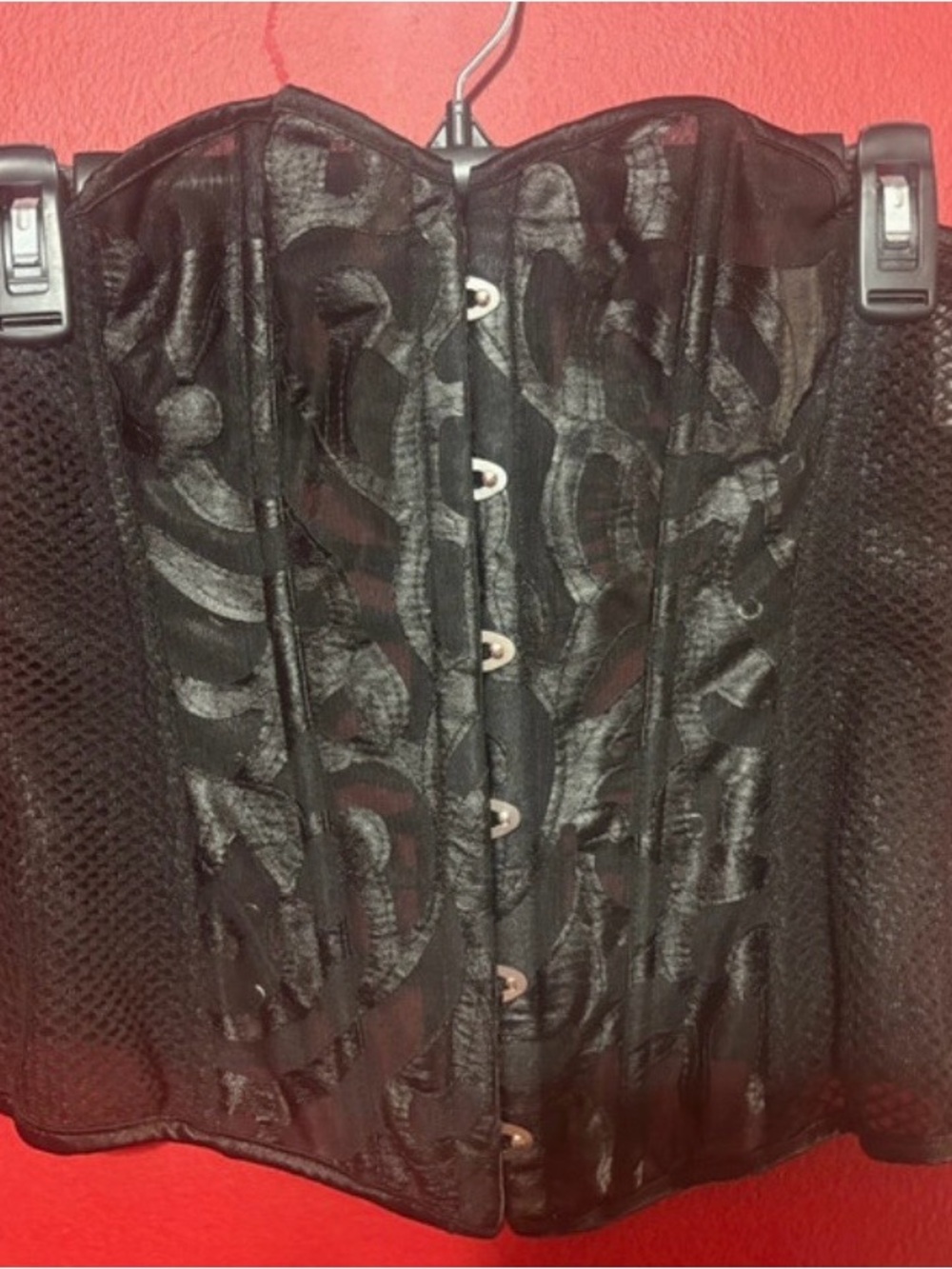 Black Lace Overlay Corset Jacket - Women